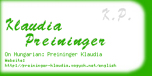 klaudia preininger business card